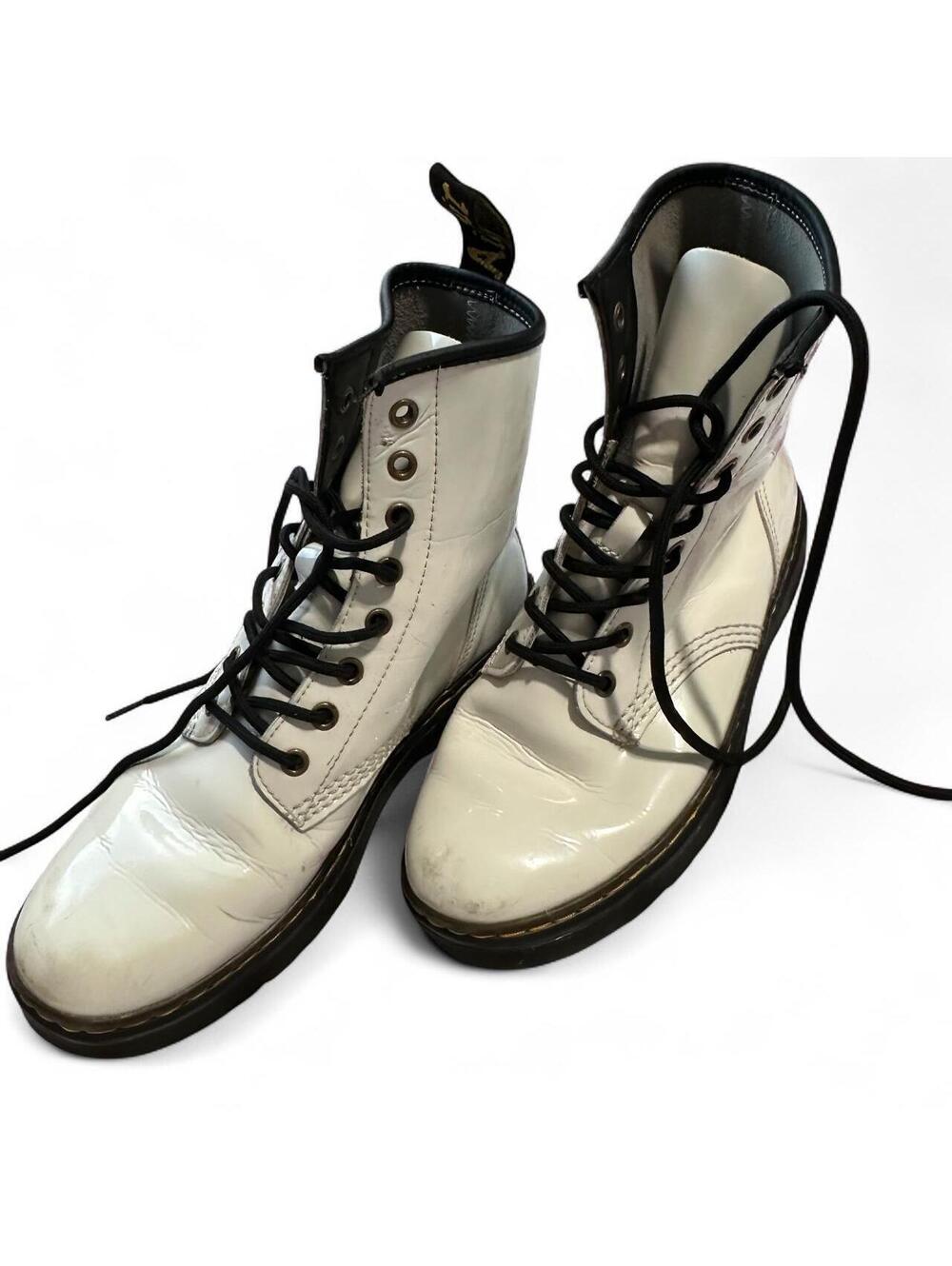 Dr. Martens Zavala White Combat Boots Size 9 US / 8 UK
